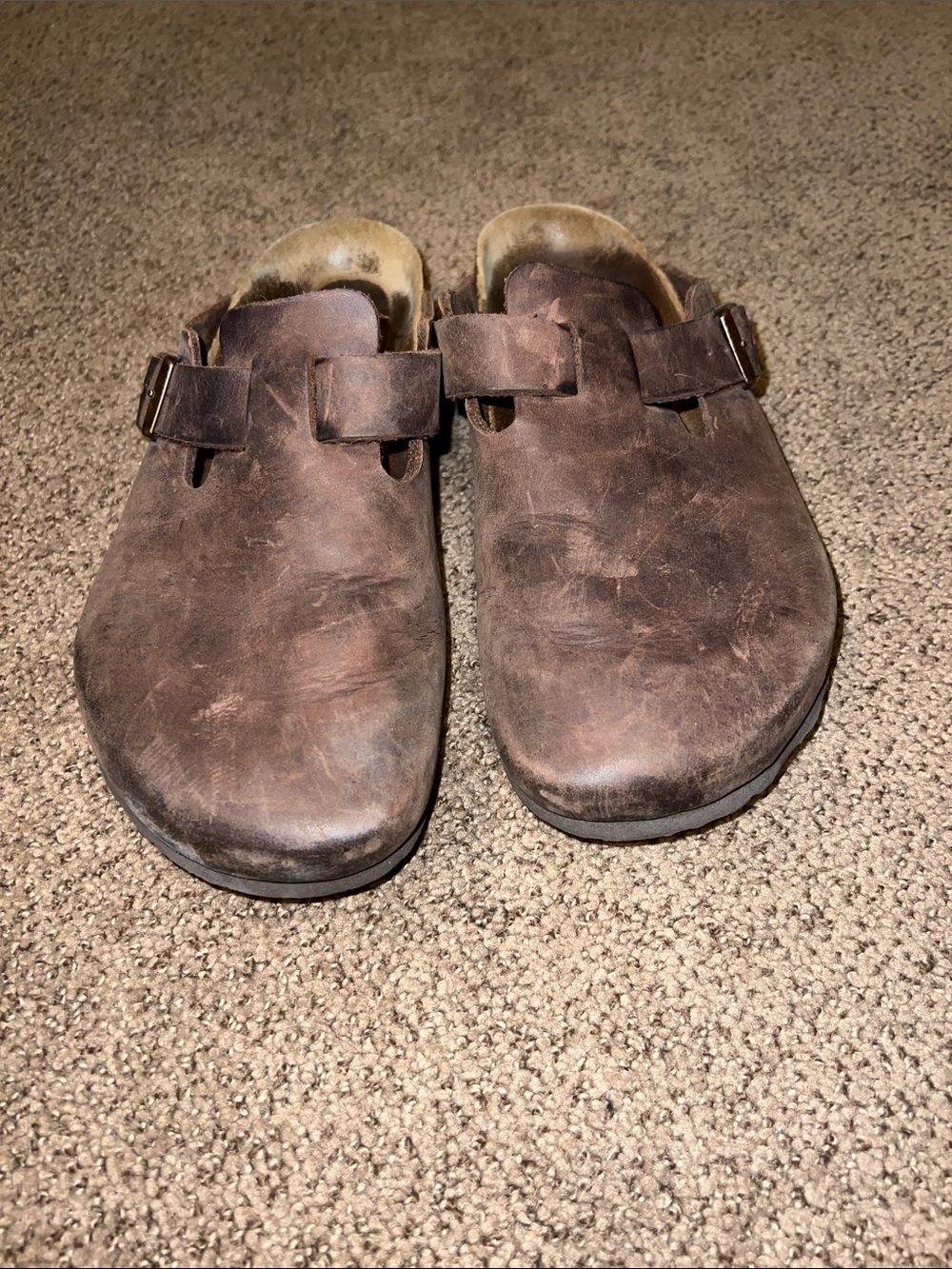 Birkenstock "Boston" Habana Brown Oiled Leather Clogs Ret.$155 women’s 10